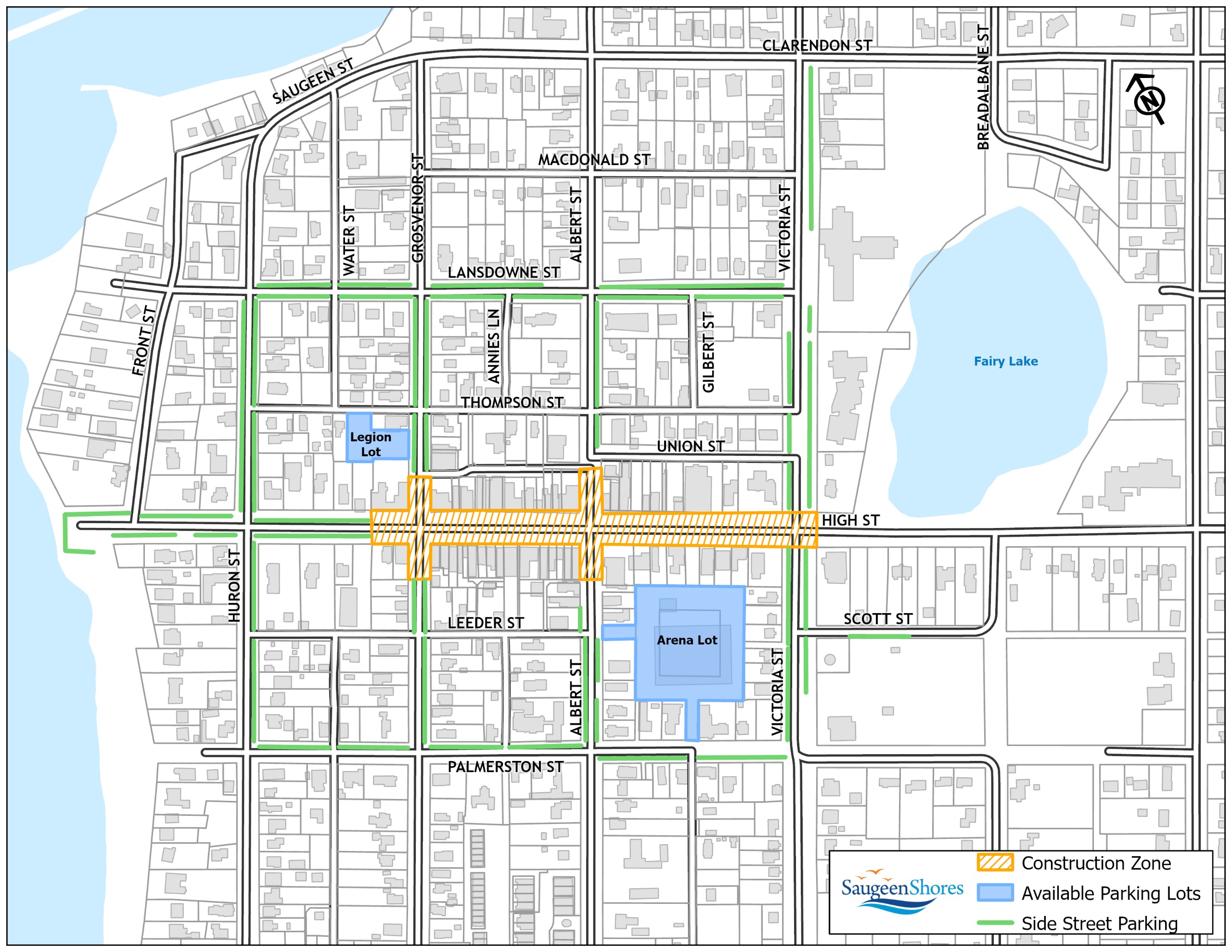 Downtown Southampton parking alternatives due to High Street road closure for reconstruction.